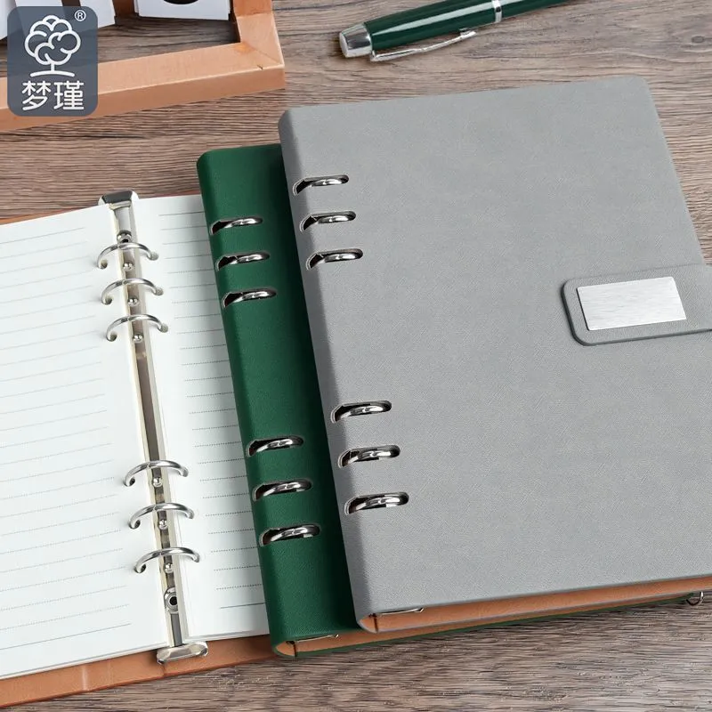 Cuaderno de hojas sueltas A5 de cuero