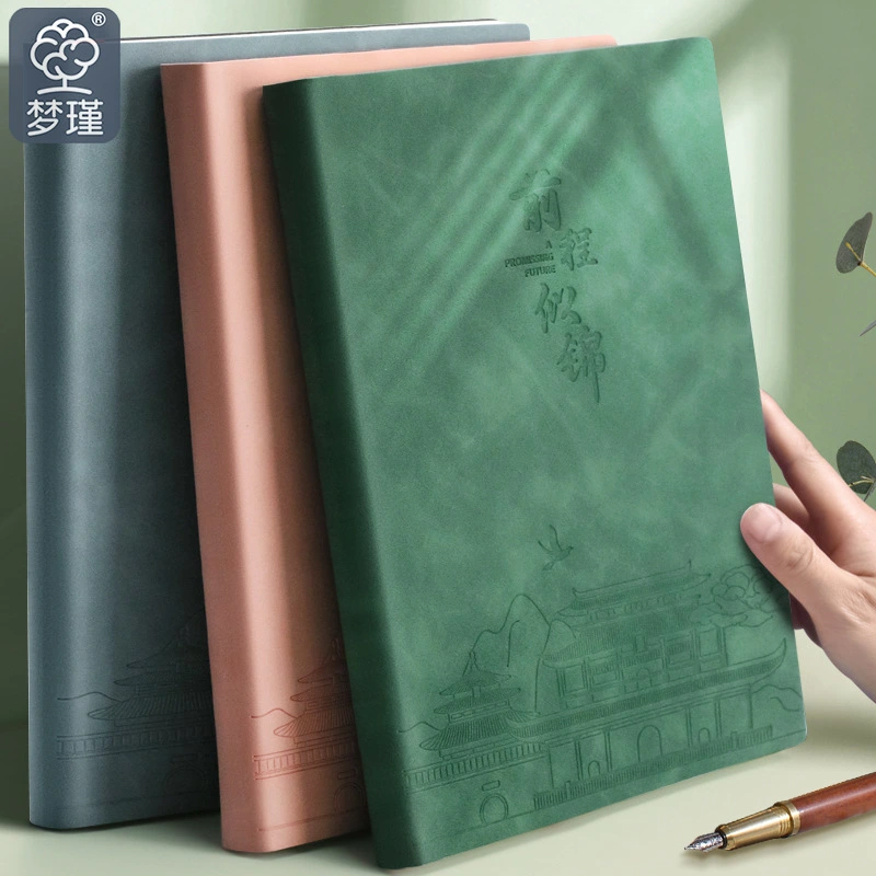Cuaderno tipo diario encuadernado en cuero forrado